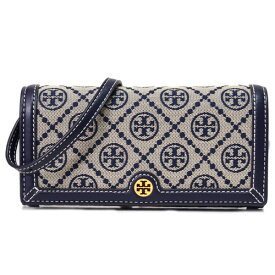 トリーバーチ バッグ TORY BURCH ジャガード レザー モノグラム ロゴ ウォレット 2way クラッチ クロスボディ 斜めがけ ショルダーバッグ トリーネイビー 135846【ブランド 新品 送料無料 プレゼント 正規 人気 レディース 安心 保証 アウトレット 即日発送】