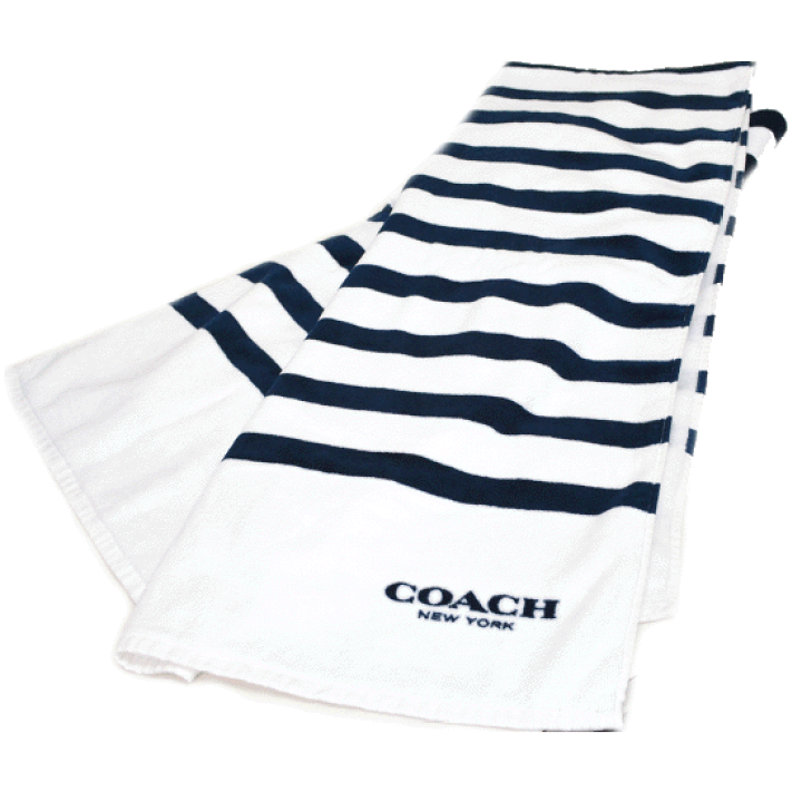 値下げ　コーチ　ビーチタオル 楽天市場】コーチ COACH バスタオル タオルケット ストライプ