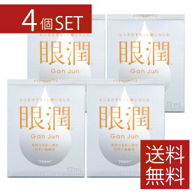 ハードレンズ用装着液 東レ 眼潤 (12ml)×4個セット　4本セット コンタクトケア
