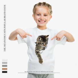 キッズ tシャツ 猫tシャツ 子供 3D tシャツ 白 半袖 大きいサイズ おしゃれ ティーシャツ 女の子 男の子 トップス プリント ネコ柄 キッズファッション キレイめ カジュアル 夏 メンズTシャツ カットソー ゆったり S-3XL 可愛い プレゼント