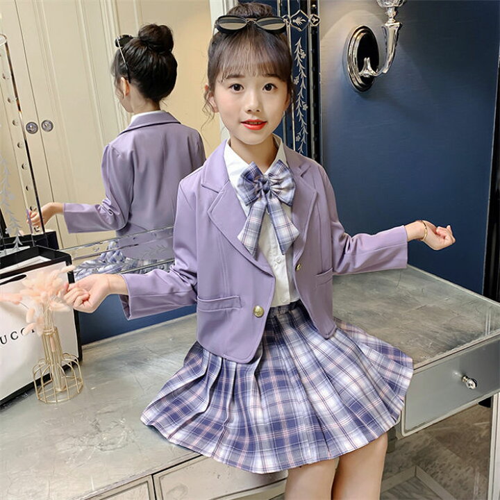 楽天市場】卒業式 スーツ 女の子 4点セット フォーマルスーツ 子供  