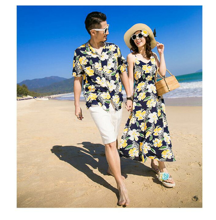 市場 親子 親子コーデ 親子お揃い アロハ お揃い ペア ワンピース アロハシャツ ペアルック 親子ペア