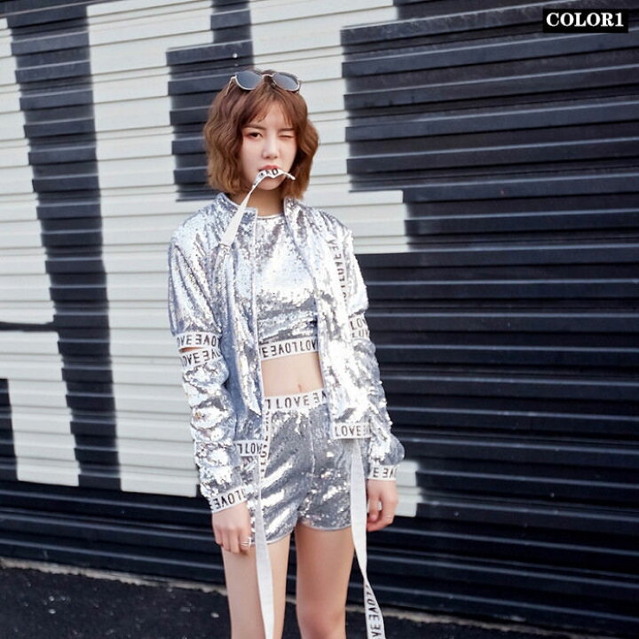 楽天市場 ダンス衣装 ダンスウェア レディース スパンコール キラキラ ファッション 3点セット ブルゾンジャケット ショートパンツ トップス ステージ衣装 セクシー ジャズダンス Hiphop ヒップホップ Jazz ダンス 社交ダンス ダンス衣装 カジュアル キャバクラ衣装