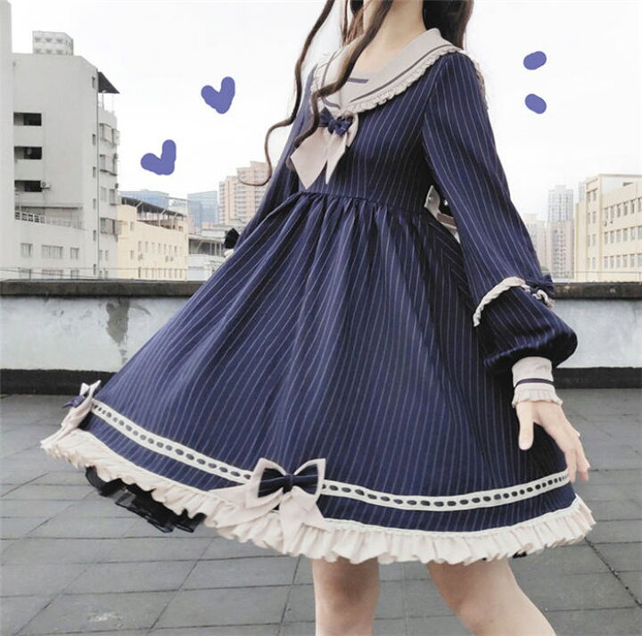 楽天市場 ロリータ風ワンピ ゴスロリ レディース 春夏 ワンピースのみ ロリータ ワンピース コスプレ ハロウイン 可愛い 姫様 日系女子中高生 クラシカル ゴシック ミディアム丈 ファーステップ