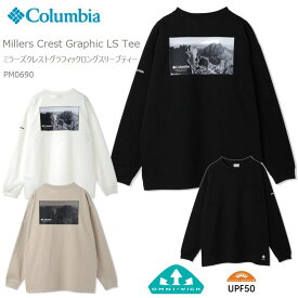 [2024春夏新作] コロンビア 長袖 tシャツ ロンt ロングt COLUMBIA PM0690 ミラーズクレストグラフィックロングスリーブ Tシャツ クルー Millers Crest Graphic Long Sleeve Tee 吸湿速乾機能 オムニウィック UVカット UPF50 キャンプ ギフト