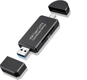 USB2.0 SD �J�[�h���[�_�[ Type-C&USB-A ���p �}���`�J�[�h���[�_�[ SD/SDHC/SDXC/�}�C�N�� SD/T-Flash �Ή� �����f�[�^�]�� �u���b�N