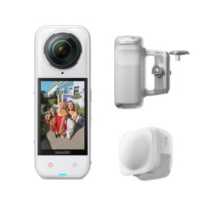 Insta360 X5 �B�e�O���b�v�L�b�g ���f�� �T�e���z���C�g - �h�� 8K 360�x�S�i�J�����A�����Ï����\�A�����Ȃ����B��_���ʁA���Ō����\�ȃ����Y�A3���ԃo�b�e���[�A�E�B���h�K�[�h�����c