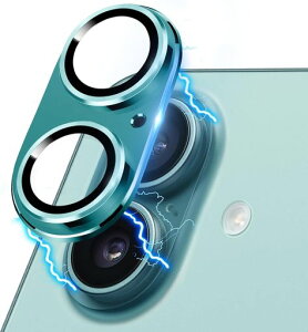 HohotooniPhone16/iphone16plusカメラカバーアルミ合金製iPhone16/16plusカメラフィルムAR高透過率強化ガラス0.25mm超薄アイフォン16/16plus用カメラ保護フィルム一体型黒縁取り