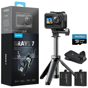 �A�N�V�����J����-AKASO Brave7-4K�E�F�A���u���J���� IPX8�{�@�h��10M �����J���� 6����Ԃ�␳ �X�|�[�c�J���� WiFi �A�N�V�����J�� �N�C�b�N�L���v�`���[ ��������@�\ �O���}�C�N�Ή� 1350mAh�c