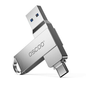OSCOO 64GB USB�t���b�V���h���C�u USB 3.1 Gen1 �f���A��USB-A & Type-C�A�X�}�[�g�t�H���A�m�[�g�p�\�R���A�^�u���b�g�p�̃|�[�^�u���T���h���C�u