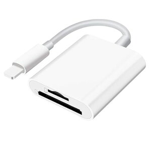 2in1SD�J�[�h���[�_�[iPhone/iPad�ɓK�pSD/MicroSD�J�[�hiOS�ŐV�Ή��o�����f�[�^�]���ʐ^/����/Word/Excle/PPT/PDF�����]���ϊ��A�_�v�^�[OTG�@�\iPhone14Pro/14/14