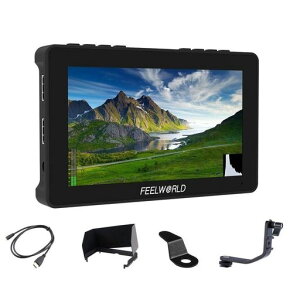 FeelworldF5ProV46�C���`3DLUT�^�b�`�X�N���[��DSLR�J����4K�t�B�[���h���j�^�[HDMI/Type-C����IPS���^�t��HD1920x1080�O�t�����C�����X�摜���M�@LED���C�g�ϊ��{�b�N�X���\