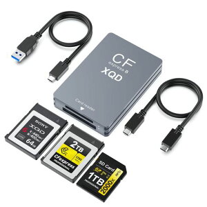 �y2025�V���f���zCFexpress Type B/XQD/SD 3-in-1 �J�[�h���[�_�[|USB-C/USB-A�Ή��EUSB3.2 Gen2
