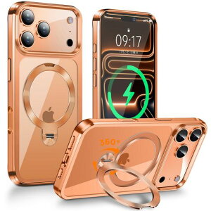 �y360°��]�������E�c�������zFONKCASE iPhone17 Pro Max �p �P�[�X Magsafe�Ή��yCD�����O�E�X�^���h��́z�p�x���� �X�g���b�v�z�[���t���y�{�̂̐F�E���b�L�o���p�[�z�A�C�t�H��17�v���}�b�N�X�c