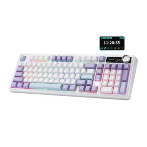 MIKIBYAK980���J�j�J���L�[�{�[�h�X�}�[�g�f�B�X�v���C&�m�u�t��??98%���C�A�E�g���C�����X�L�[�{�[�h�O���[�hBT/2.4G/USB-C�Ή��z�b�g�X���b�vPBT�L�[�L���b�vRGB�o�b�N���C�gWindows&