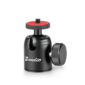 ZEADIO三脚ミニ雲台 カメラ、ビデオカメラ、デジタル一眼レフ、一脚、スライダー、三脚、セルフィースティックなどのための1/4 ”および3/8”ネジ穴付き金属マウントアダプター