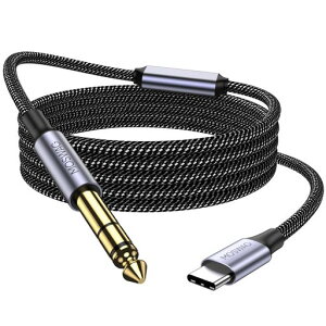 MOSWAG(�^���@�\�t��)USB-C-6.35mm�I�[�f�B�I�P�[�u��(1m)�M�^�[�P�[�u��type-c6.35mm�^�C�vC�^���P�[�u���A�_�v�^�[TypeC-6.35TRS�I�[�f�B�I�P�[�u��