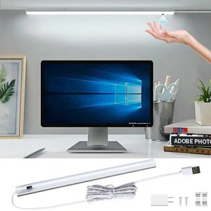 LEDバーライト34cmキッチンライト5W6000K昼光色0.7cm超薄型無段調光タッチレス手元灯流し元灯センサーライト非接触ACアダプター付き台所棚下間接照明工事不要(昼光色34cm)