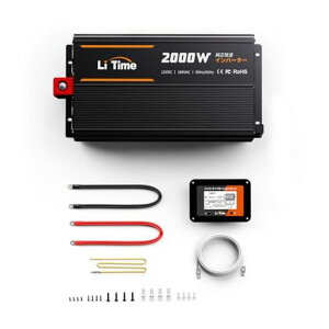 LiTime12V2000W�������g�C���o�[�^�[4000W�u�ԏo��DC12VAC100V�ϊ�AC�R���Z���gUSB�o�̓|�[�g50Hz/60Hz���g���ؑ։\�����[�g�R���g���[���\�Ԓ����L�����v�D�}�����L�b�`���J�[