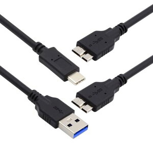 CY�P�[�u��2�{/�Z�b�gUSB3.1USB-CType-C-Micro3.0�����USB3.0Type-A�I�X-Micro3.0B�I�X�f�B�X�NSSD�f�[�^�P�[�u��15cm