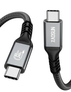 XAOSUN USB4 �P�[�u�� Thunderbolt 4 �P�[�u���Ή� USB-IF�F�� 80Gbps�f�[�^�]�� 240W �[�d 8K@60Hz�f���o�� iphone17 pro max MacBook Pro Pad Pro Xperia Type