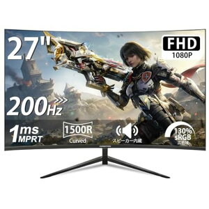 XUNDEFINED 27�C���` �p�ȃQ�[�~���O���j�^�[ 200Hz 1ms(MPRT) �t��HD 1920x1080 1500R�Ȗ� VA�p�l�� ����� �f�B�X�v���C �X�s�[�J�[���� 130%sRGB 3000:1�R���g���X�g�� HDR