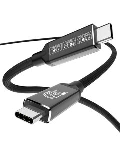 2���[�g�� Thunderbolt 5 USB80G 240W�P�[�u�� �ő�120G�̑ш敝�u�[�X�g�A8K/16K HD�f�B�X�v���C�A240W�����[�d�AThunderbolt 4�AUSB4�AThunderbolt 3�AUSB-C (2m)