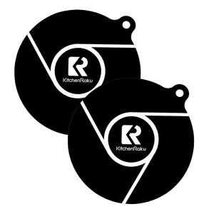 KRKITCHENRAKUihマットihクッキングヒーターマットストーブ傷防止保護焼け焦げ防止電磁調理器用滑り止めマット2枚入り断熱パッド水洗い可汚れ防止(ブラック24cm)