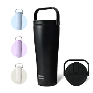 BOTTLEBOTTLE����950ml�X�g���[�t���^���u���[�n���h���t����e�ʍL���t���b�v���h�o�L���b�v�^��f�M��d�\���ۗ�ۉ��R��h�~�X�e�����X��BPA�t���[�X�|�[�c�{�g���A�E�g�h�A�u���b�N