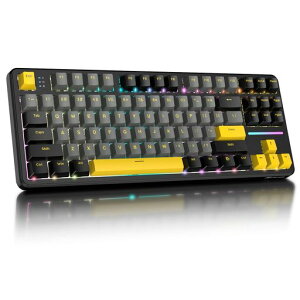 ATTACK SHARK X87 �Q�[�~���O�L�[�{�[�h ���C�����X/Bluetooth/�L�� ���j�A �X�g���x���[? �K�X�P�b�g�\�� �z�b�g�X���b�v