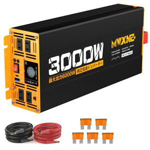 MWXNE �C���o�[�^�[ �����g 12v 100v 3000w �ő�6000W DC12V������AC100V�𗬂ɕϊ� PD30W QC3.0�}���[�d 50/60Hz�ؑ։\ �n�k/��d/�Ԓ���/�L�����v/�D/RV�L�����s���O�J�[ �ً}�p�ɍœK �h�Зp�i