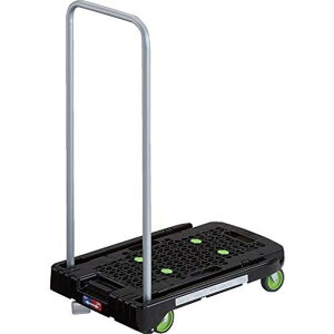 トラスコ中山(TRUSCO)樹脂台車アクロキャリーストッパー付き折りたたみ軽量均等荷重ブラック600x390mmAC-1-BK-S