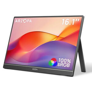 ARZOPA16.1�C���`���o�C�����j�^�[���ʃt��HDIPS�����100%sRGB�u���[���C�g�y�������X�^���h�t���^�y�ʃe�����[�N/PS5/Switch/PC�Ή�Type-C/HDMIZ1C