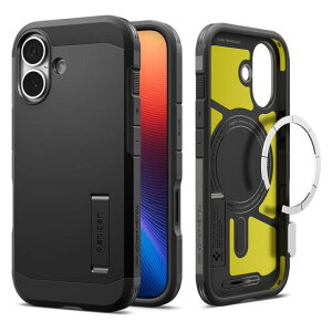 Spigen�y�n��18�N�̋Z�p�́ziPhone17�P�[�XMagSafe�Ή��J�����R���g���[���{�^���Ή��X�^���h�t���}�b�g�ϏՌ��ČRMIL�K�i�^�t�E�A�[�}�[T�E�}�O�t�B�b�g(�u���b�N)ACS09984