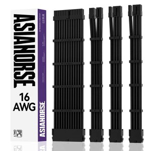 ��AsiaHorse PC�p�X���[�u�P�[�u�� GPU/CPU�pPC�d�� �����P�[�u�� �� [16AWG�����\���R�A] 4�{ & 30CM 2�{��8�s�� GPU 1�{��8�s�� CPU 1�{��24�s�� �� �_��ŊǗ����e�Ղł�