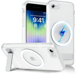Fin2feelMagSafe�Ή�iPhoneSE3/SE2/8/7�P�[�X4.7�C���`|�X�^���h�t���������}�b�g�ω��ρE�w��h�~�ϏՌ����C�����X�����[�d�A�C�t�H��SE2022�P�[�X(�N���A)