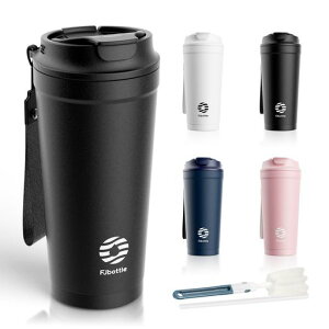 FJBOTTLE�^���u���[�^��f�M�}�O�J�b�v500ml�R��h�~�W�������X�g���[&������2WAY�X�e�����X�ۉ��ۗ�R�[�q�[�J�b�v�Y�_�Ή��X�g���b�v�t�������^�ѕ֗��􂢂₷���u���b�N