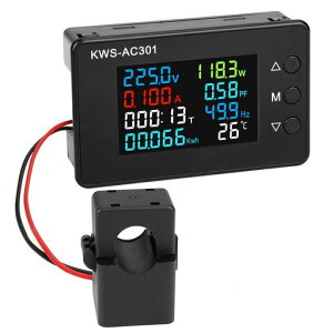 DROK AC 8-in-1 LCD�Ď����[�^�[ 50-300V 100A�d���d���͗����g���d�̓G�l���M�[���v���x���j�^�[ �d���v�d���v�}���`���[�^�[�e�X�^�[ �J��CT�t�� 110V220V�f�W�^���J���[LCD�d���d�͌��o�� �f�[�^�c
