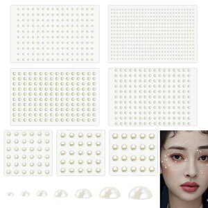半円パールシール7枚入り7サイズパール半球ステッカーラインストーンフェイスステッカー真珠顔面デコアイメイクネイルパーツデコパーツ自己粘着DIYアクセサリ手芸用品装飾