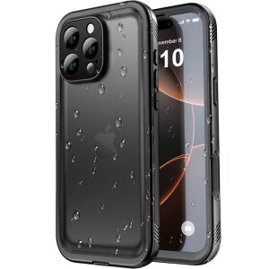 SPORTLINKiPhone16ProMax用防水ケース-iPhone16ProMax用ケース完全防水-IP68規格防水等級防雪防塵耐衝撃360°全面保護ワイヤレス充電フェイスID認証対応カメラ調整ボタン