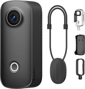 SJCAM C100 Pro |4K 2K30fps 140���A���B�e�Ή� �����^�A�N�V�����J����|Vlog�p ��u���␳ 8�{�Y�[��|30m�h�� �E�F�A���u���J����|120°�L�p