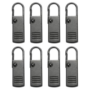 PATIKILジッパープル交換8個入り取り外し可能な金属ジッパータブ修理キットハンドルフィクサーエクステンションスーツケースガン黒用