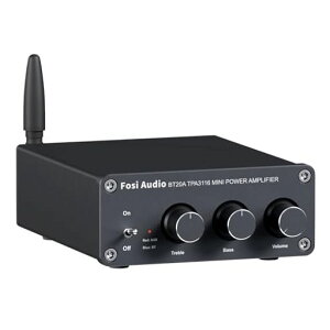 Fosi Audio BT20A Bluetooth 5.0 �p���[�A���v 2.0CH �X�e���I �I�[�f�B�I�A���v 100W*2 TPA3116 ���V�[�o�[ 2�`�����l�� �~�j Hi-Fi �N���XD �ቹ�ƍ����g���� �ƒ�X�s�[�J�[�p(�d���t��)