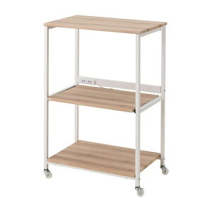 武田コーポレーション【収納ラック・棚・キャスター付き・コンセント付き】ヴィンテージナチュラル60x40x89.5cmヴィンテージ調レンジ台ラックT0-VRRL89VNA