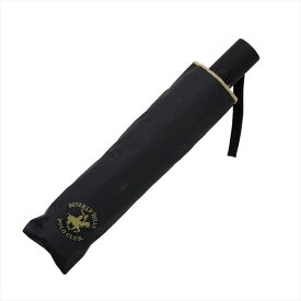 小川(Ogawa)日傘折りたたみ傘メンズ傘安全遮熱遮光UVカット99%以上ワンタッチ自動開閉途中で飛び出さない安全装置付き60cm6本骨BHPCビバリーヒルズポロクラブ無地ブラックはっ水裏面黒コー…