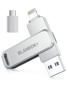USB3.0 �����f�[�^�ڍs�E�o�b�N�A�b�v�E�ʐ^�ۑ� ��e�� BLANBOK+ USB������ 512GB 3in1 Phone �O�t�������� Lightning/Type-C/USB-A�Ή� Phone/Pad/Android/PC�p