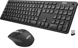 Arteck 2.4G�������C�����X �L�[�{�[�h �}�E�X �Z�b�g �y�� ���^ Type-C �[�d�� �t���T�C�Y �L�[�{�[�h �}�E�X �R���s���[�^�[�A�f�X�N�g�b�v�APC�A���b�v�g�b�v�AWindows 11/10/8/7�Ƃ̌���������