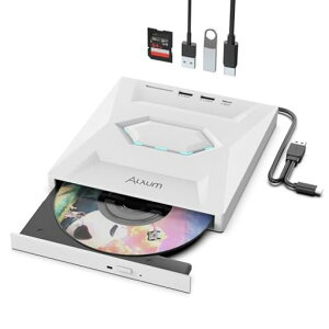 Alxum5IN1�X����CD/DVD�h���C�u�O�t��-�m�[�gPC/�f�X�N�g�b�vPC��pSD�X���b�g��USB3.0/TypeC�|�[�g�t��DVD8XCD24XCD���R�[�_�[Window/Mac
