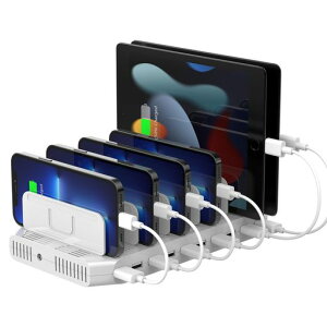 Unitek2024�d��USB�[�d�X�e�[�V����10�|�[�g���[�d�X�^���h�ő�12A60WPSE�F�؍�10�䓯��1.5A/2.4A�X�}�[�gIC���ڕ�����Ή�Android/iPhone/iPad/kindle/�^�u���b�g/PSP