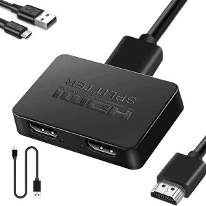 HDMI ���z�� 1����2�o�́y�ƊE�̋Z�p�v�V ����ŁzHDMI �X�v���b�^�[ 2��� �����o�� 3D 1080P 1����2�o�͂̃X�v���b�^�[ �ڑ��ȒP �ĕ�����ʏo�͉\ �I�[�f�B�I���� PS5/Xbox/HDTV/DVD/PC�ȂǕ��L�c